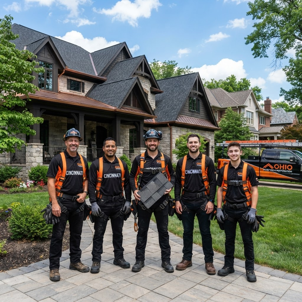 Tiger Roofing crew on a job site in Cincinnati